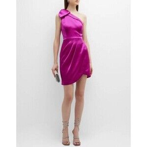 Aidan by Adrianna Papell women Short Mini Cocktail Dress sz 10 One Shoulder $195